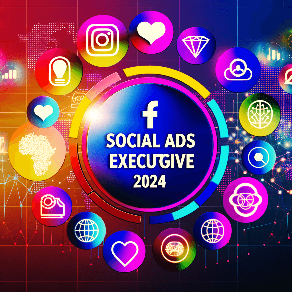 **Texto alternativo:** "Gráfico informativo sobre el Programa Directivo Social Ads 2024, mostrando los contenidos principales como Análisis Avanzado de Audiencias, Estrategias de Creatividad, Optimización de Campañas, Uso de Inteligencia Artificial y Métricas y Analíticas, junto con los beneficios clave de la formación, incluyendo actualización profesional, networking y certificación."