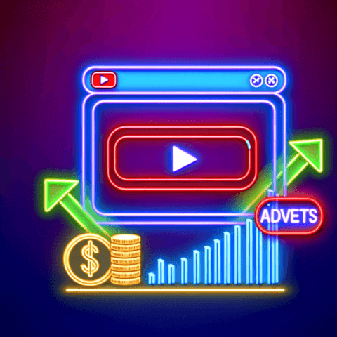 Texto alternativo para la imagen del artículo: "Logo de YouTube con un fondo de anuncios publicitarios, representando la nueva estrategia de introducir anuncios durante la pausa en los vídeos, según el artículo 'YouTube introduce anuncios en vídeos durante la pausa'."