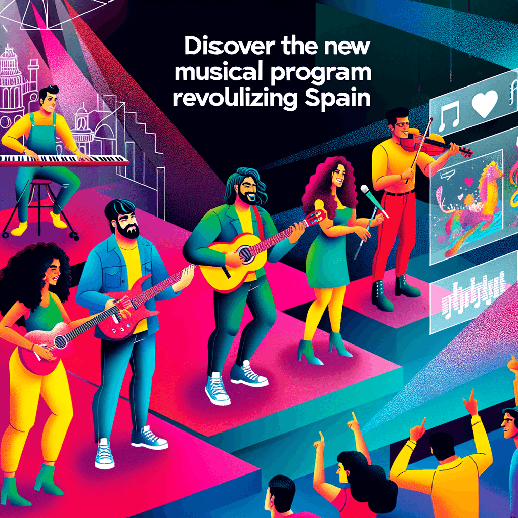 Texto alternativo: "Imagen del nuevo programa musical que revoluciona España, destacando a talentos emergentes en una plataforma inclusiva y accesible, con tecnología innovadora y apoyo comunitario."