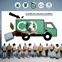 **Texto alternativo para imagen:** "Logo de Amazon con un camión de entrega en movimiento, simbolizando el nuevo servicio 'Envío Sin Prisa' lanzado en España, que busca reducir costos y fomentar un consumo más sostenible."