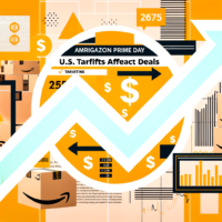 Texto alternativo para la imagen del artículo: "Imagen que ilustra los impactos de las nuevas tarifas en EE.UU. sobre las ofertas del Amazon Prime Day 2025, mostrando productos destacados y un ambiente de compras en línea."