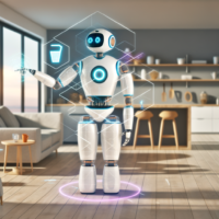 Texto alternativo: "Imagen de Vulcan, el robot presentado por Amazon, que simula la sensación humana a través de avanzados sensores y tecnología de inteligencia artificial. Este innovador dispositivo promete transformar la interacción con la tecnología en el hogar y la oficina."