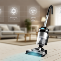 Texto alternativo: "Imagen de la Aspiradora Shark PowerDetect, destacando su diseño ergonómico y su capacidad de detección automática de suciedad, ilustrando cómo la tecnología avanzada mejora la eficiencia en la limpieza del hogar."