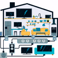 **Texto alternativo:** "Infografía sobre electrodomésticos que consumen energía incluso cuando están apagados. Incluye imágenes de televisores, computadoras, cargadores de teléfonos, equipos de cocina y decodificadores de televisión, resaltando la importancia de desconectarlos para reducir el consumo fantasma y ahorrar en la factura eléctrica."