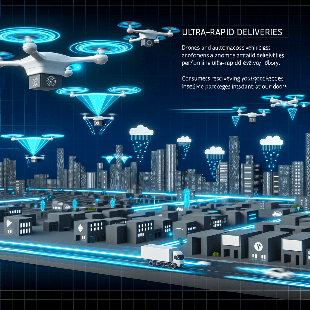 Entregas Ultrarrápidas de Amazon: ¿Compras en 10 Minutos? 10 **Texto alternativo para la imagen:** "Una entrega ultrarrápida de Amazon muestra a un repartidor con una caja en la mano, simbolizando el nuevo estándar de compras en línea con entregas en tan solo 10 minutos, en un entorno urbano moderno."