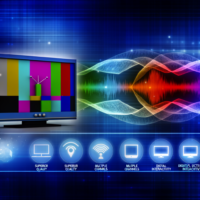 **Texto alternativo para la imagen:** "Un televisor moderno realizando una búsqueda automática de canales de Televisión Digital Terrestre (TDT), simbolizando la transformación y simplificación del proceso de sintonización en la era digital, como se menciona en el artículo 'La transformación de la TDT: adiós a la sintonización manual'."